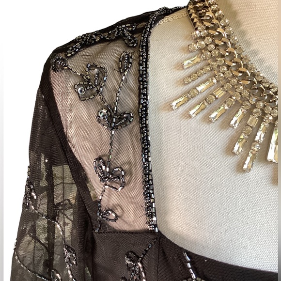 Adrianna Papell Studio Black Beaded Cocktail Dress. B18 - Picture 11 of 16